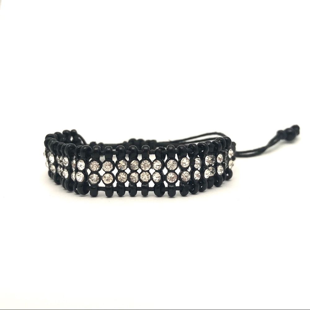 Crystal Macrame Cord Bracelet